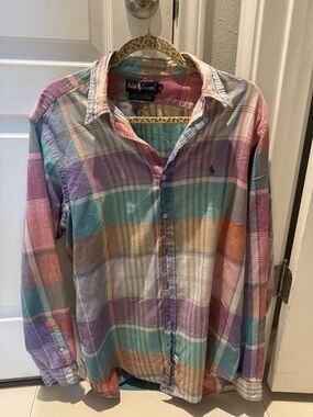 Ralph Lauren Multicolor Pastel Plaid Button-Down Shirt - men